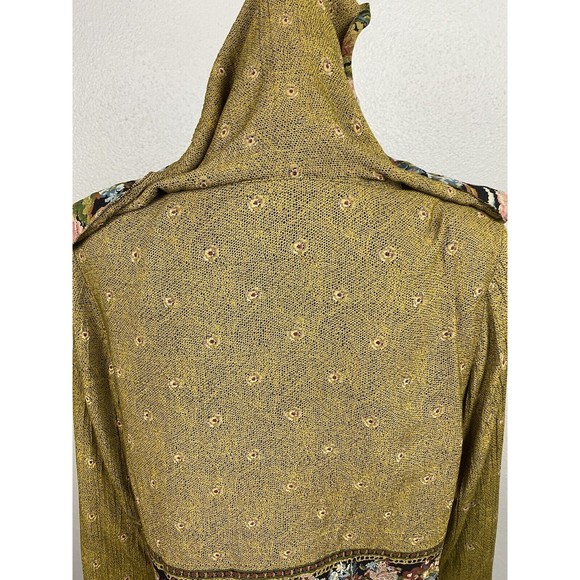 Vintage 80's Dorothy Schoelen Platnium Olive Floral Chic Bib Blouse Jacket Large - Picture 8 of 13